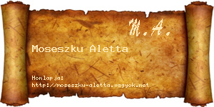 Moseszku Aletta névjegykártya